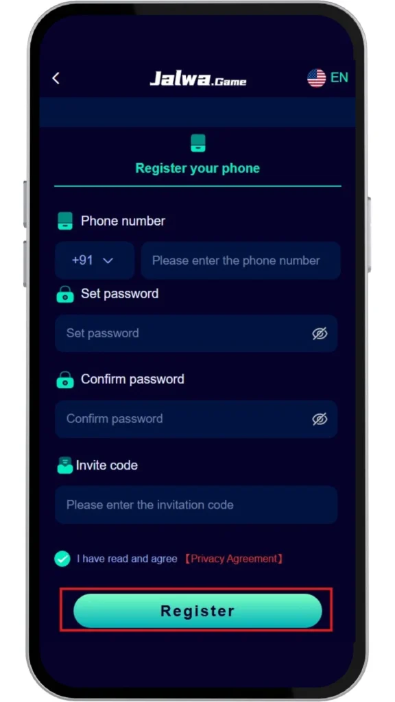 click register button